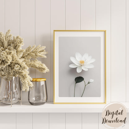 Printable flower Wall Art, Floral Instant Art, Flower Line Art, Floral Art, Botanical Farmhouse Decor