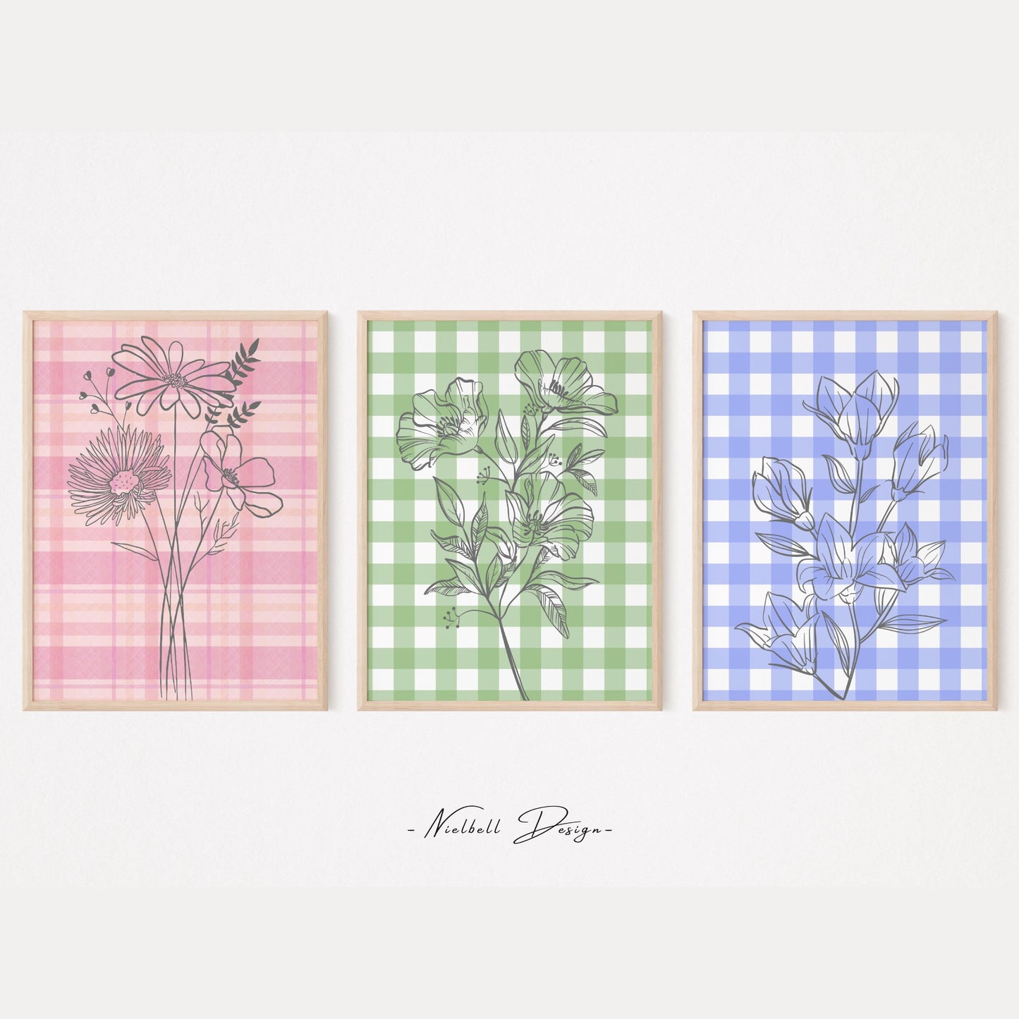 Square wall art print, Flowers Wall Art Set Of 3, Botanical Prints Minimalist Art, Living Room Art, DIGITAL DOWNLOAD