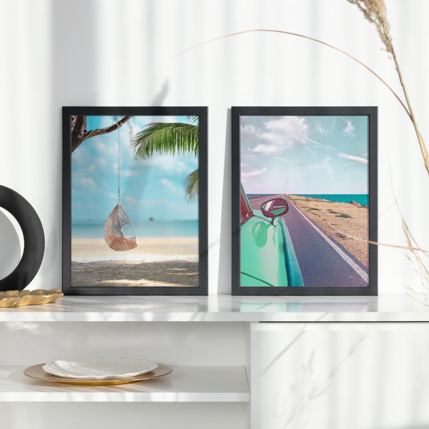 Set Of 9 Tropical Prints  Surf Wall Art Set Beach Photo, Minimalist Coastal Wall Art Ocean Decor Palm Tree Print Neutral Summer Wall Art - DIGITAL DOWNLOAD