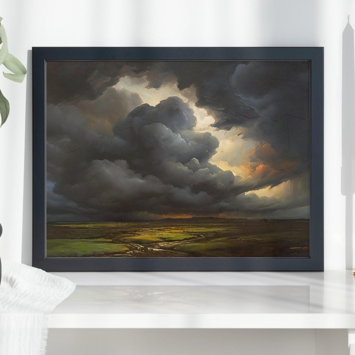 Gothic Sky Print Dark Academia Print Goth Wall Decor Oil Painting Cloud Study Grey Cloud Oil Painting - DIGITAL DOWNLOAD