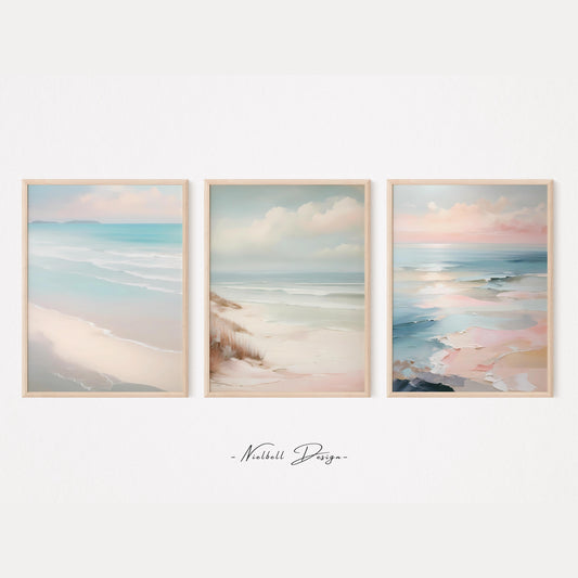 Coastal Landscape Wall Art Beach Decor Muted Nautical wall art Vintage Beach Painting Beach Cottage Decor - DIGITAL DOWNLOAD