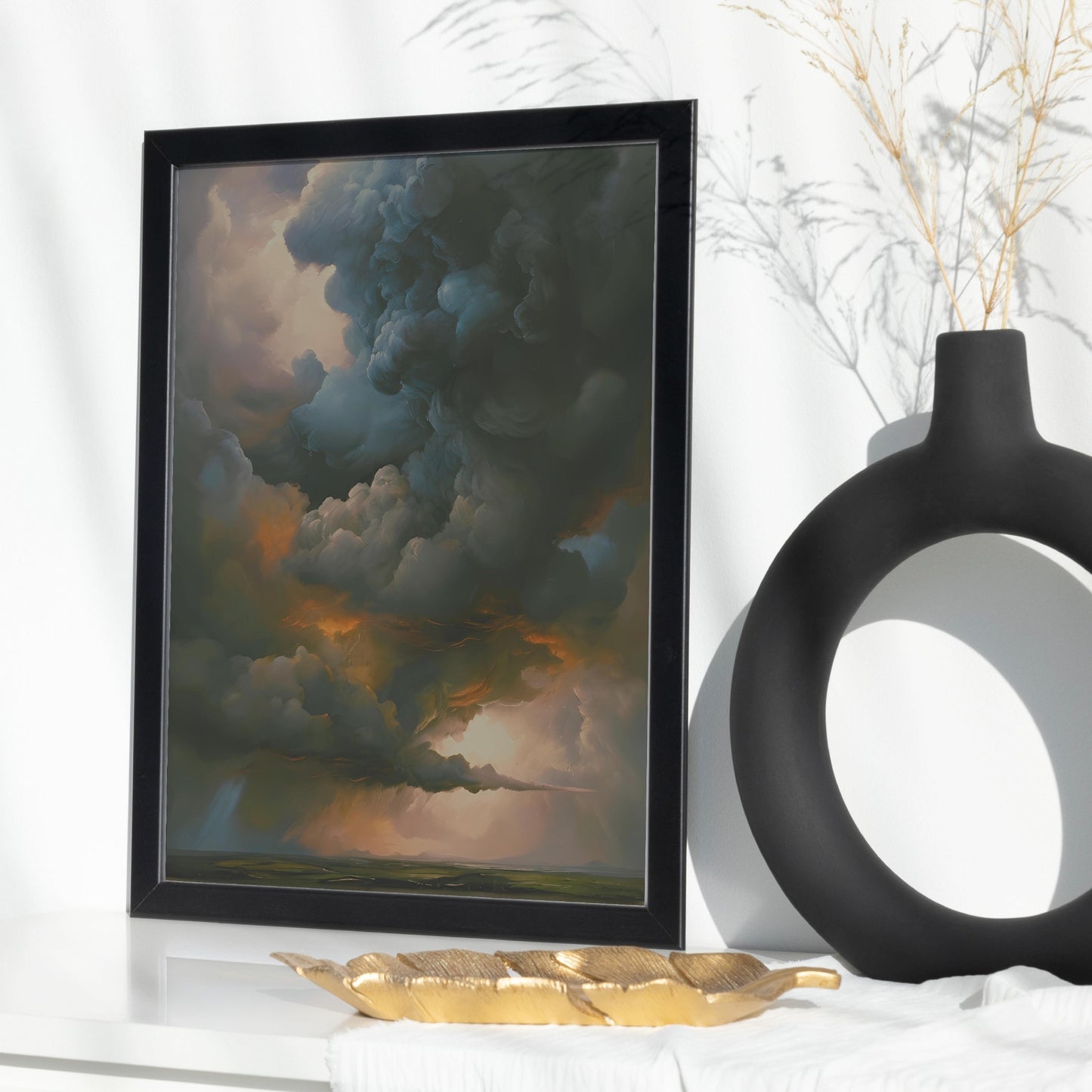 Cloud Print Cloud Oil Painting Stormy Sky Landscape Print Gothic Sky Dark Academia Print - DIGITAL DOWNLOAD