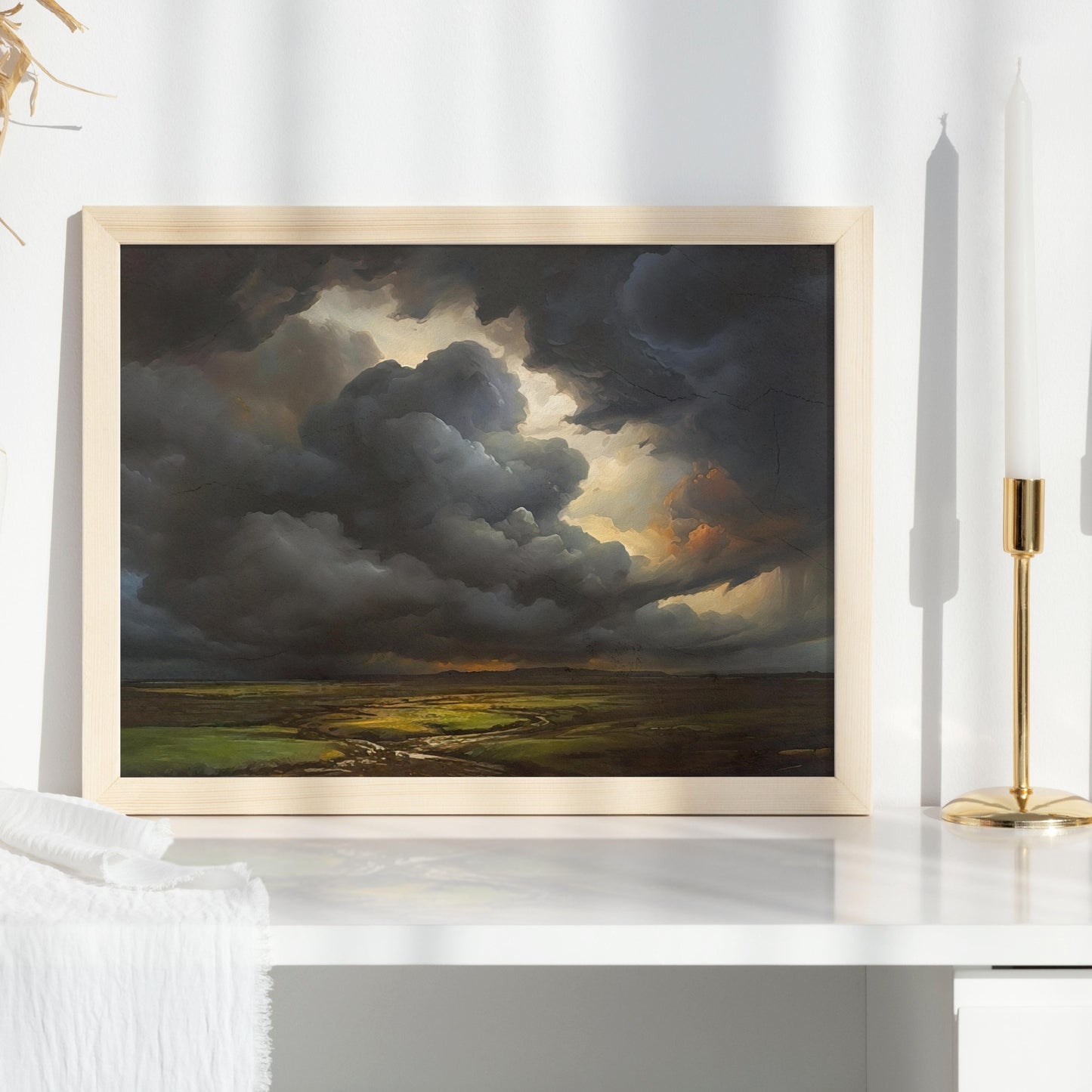 Gothic Sky Print Dark Academia Print Goth Wall Decor Oil Painting Cloud Study Grey Cloud Oil Painting - DIGITAL DOWNLOAD